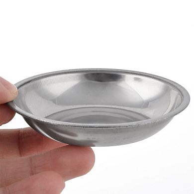 Stainless Steel Household Round Shaped jam Soy Dish Bowl 3.1" Dia 4 PCS