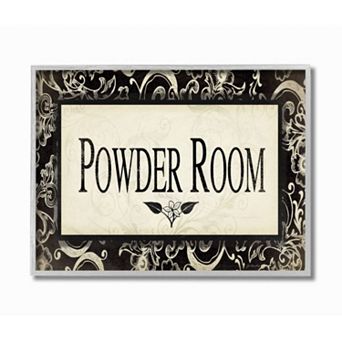 Stupell Home Decor Powder Room Bathroom Framed Wall Art- Size 16x12