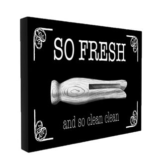Stupell Home Decor So Fresh Clothes Pin Laundry Bathroom Wall Art - Size: 13X30