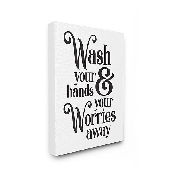 Stupell Home Decor Wash Your Hands Bathroom Canvas Wall Art