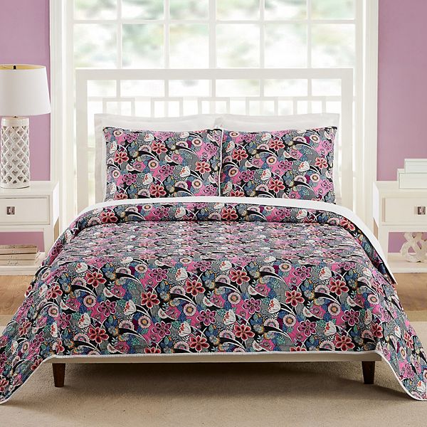 Vera Bradley Lanai Floral Quilt & Shams Set