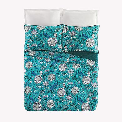 Vera Bradley Peacock Garden Quilt & Shams Set