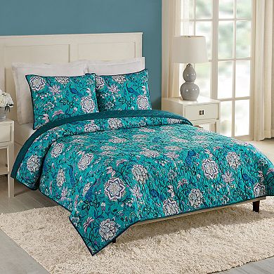 Vera Bradley Peacock Garden Quilt & Shams Set