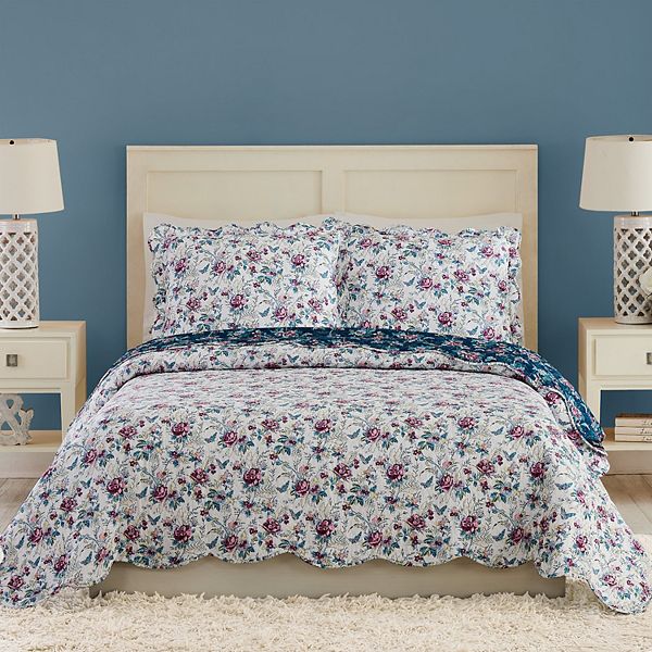 Vera Bradley Rose Toile Quilt & Shams Set