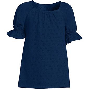 Girls 2-16 Lands' End Eyelet Ruffle Sleeve Top