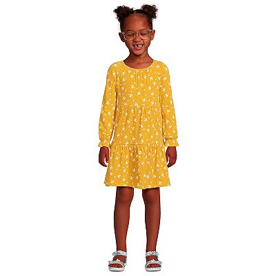 Girls 2 16 Lands End Long Sleeve Tiered Gauze Dress