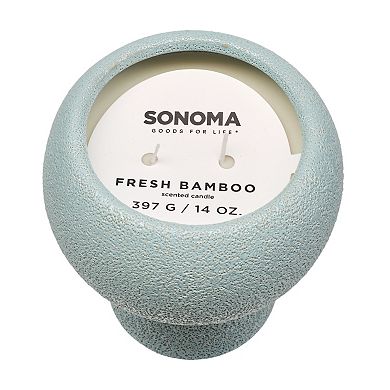 Sonoma Goods For Life® Fresh Bamboo 14-oz. Textured Ceramic Pedestal Candle