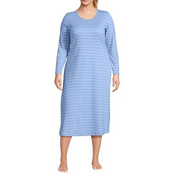 Plus Size Lands' End Long Sleeve Midcalf Nightgown