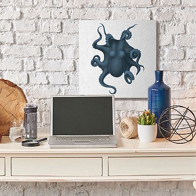 Stupell Home Decor Minimal Blue Octopus Marine Life Sea Creature Wall Art - Size: 36X36