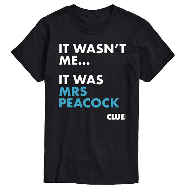 Mens Clue It Was Mrs Peacock Graphic Tee 