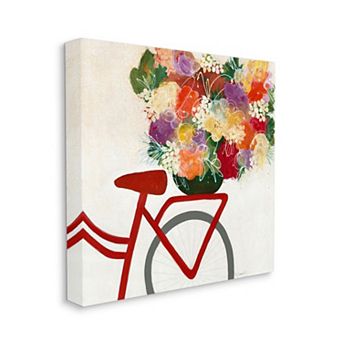 Stupell Home Decor Bicycle Seat Bouquet Canvas Wall Art