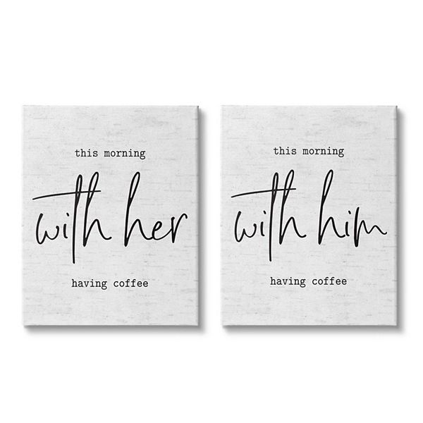Stupell Home Decor This Morning With Him and Her Wall Art 2piece Set