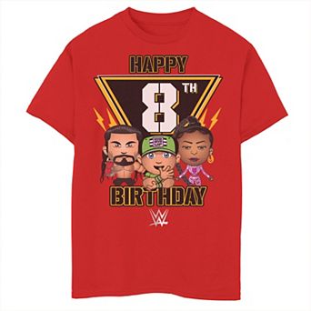 Boys 8-20 WWE Happy 8th Birthday Tee