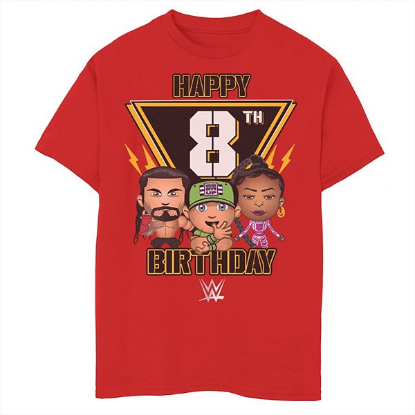 Boys 6-20 WWE Happy 8th Birthday Tee