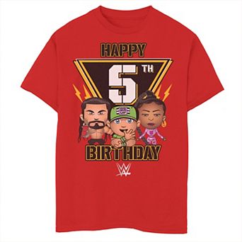 Boys 8-20 WWE Happy 5th Birthday Tee