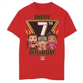 Boys 8-20 WWE Happy 7th Birthday Tee