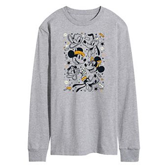 Disney's Mickey Mouse & Friends Men's Halloween Collage Long Sleeve Graphic Tee