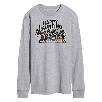 Disney's Mickey Mouse & Friends Men's Happy Haunting Long Sleeve Graphic Tee