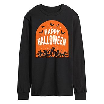 Disney's Mickey Mouse & Friends Men's Happy Halloween Group Long Sleeve Graphic Tee