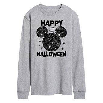Disney's Mickey Mouse Men's Happy Halloween Silhouette Long Sleeve Graphic Tee