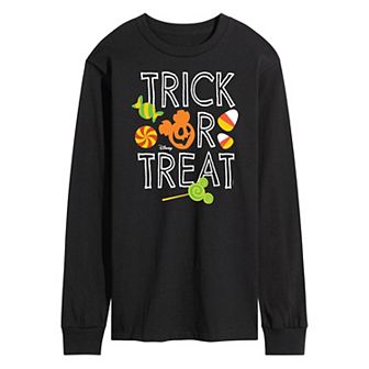 Disney's Mickey Mouse Men's Trick Or Treat Long Sleeve Graphic Tee