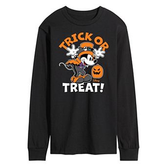 Disney's Mickey Mouse Men's Trick Or Treat Long Sleeve Graphic Tee