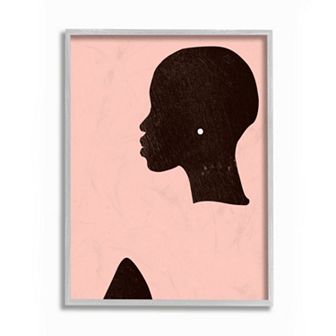 Stupell Home Decor Glam Portrait Earring Framed Wall Art - Size: 11X14