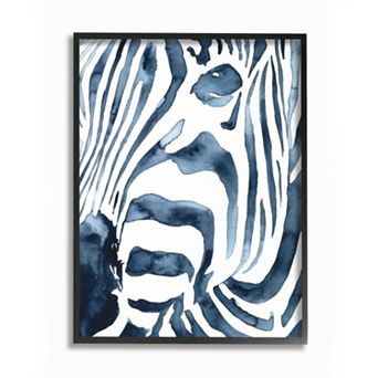 Stupell Home Decor Blue Zebra Framed wall Art