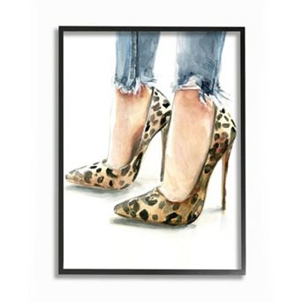 Stupell Home Decor Cheetah Print Heels Framed Wall Art