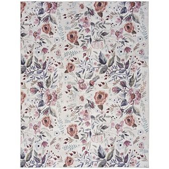 Nourison Washables Floral Indoor Non-skid Area Rug