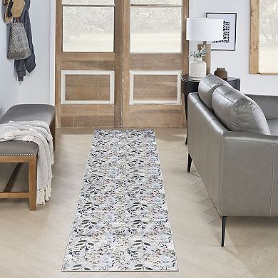 Nourison Washables Contemporary Floral Indoor Non-skid Area Rug