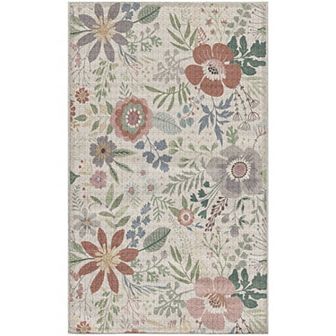 Nourison Washables Farmhouse Floral Indoor Non-skid Area Rug