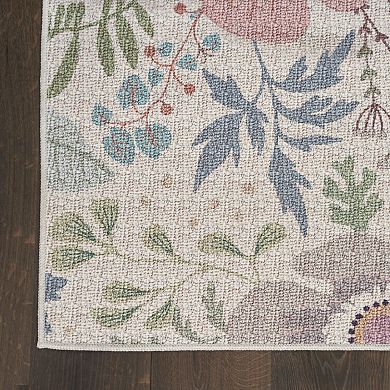 Nourison Washables Farmhouse Floral Indoor Non-skid Area Rug