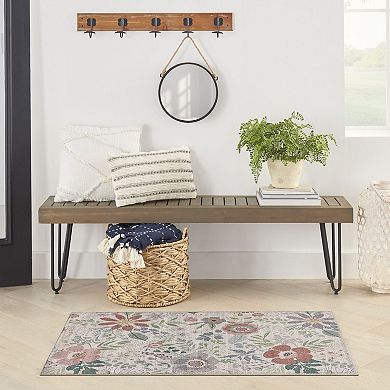 Nourison Washables Farmhouse Floral Indoor Non-skid Area Rug