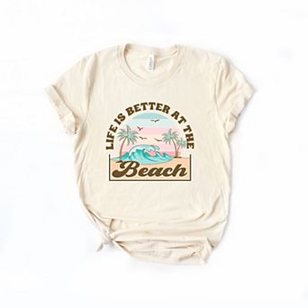 Better At The Beach Wave Short Sleeve Graphic Tee