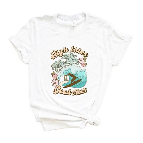 High Tides and Good Vibes Wave Short Sleeve Graphic Tee