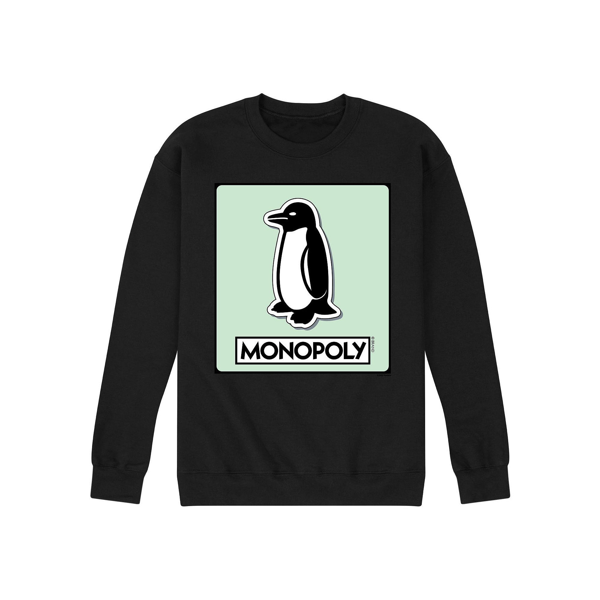 Mens Monopoly Penguin Game Token Fleece Sweatshirt, Size: Small, Black