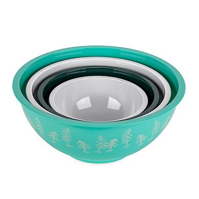 Camco Life is Better at The Campsite 8 Piece Melamine Nesting Bowl Set with Lids