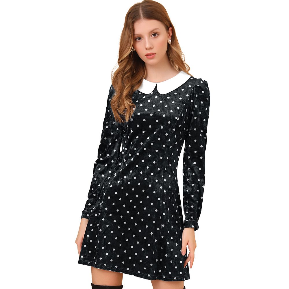 Pink Polka Dot Short Sleeves Peter Pan Vintage Dress