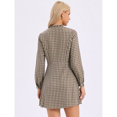 check a line dress Threadbare Women's Mono Check A-Line Mini Pinafore Dress main image 1