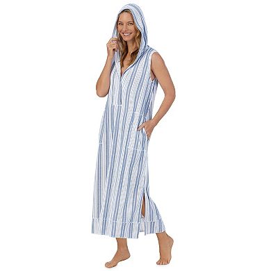 Women's Stan Herman Baby Terry Hooded Maxi Robe