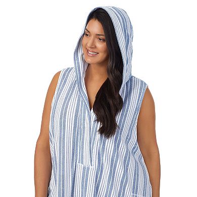 Plus Size Stan Herman Baby Terry Hooded Maxi Robe