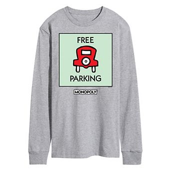 Men's Monopoly Free Parking Long Sleeve Graphic Tee