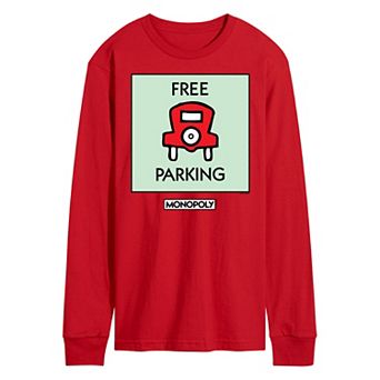 Men's Monopoly Free Parking Long Sleeve Graphic Tee