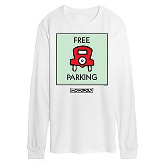Men's Monopoly Free Parking Long Sleeve Graphic Tee