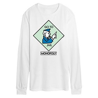 Men's Monopoly Go To Jail Square Long Sleeve Graphic Tee