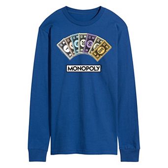 Men's Monopoly Money Stack Long Sleeve Graphic Tee