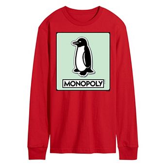 Men's Monopoly Penguin Game Token Long Sleeve Graphic Tee