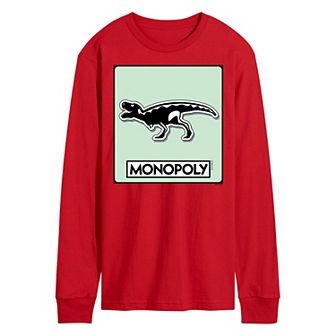 Men's Monopoly TRex Game Token Long Sleeve Graphic Tee