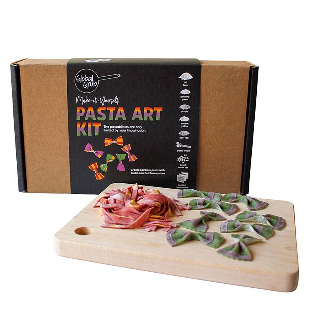 Global Grub Pasta Art DIY Kit for Adults, Kids, Teens - Create Colorful  Artisanal Pasta At Home - Includes Natural Food Colorings, Pasta Roller,  Dough